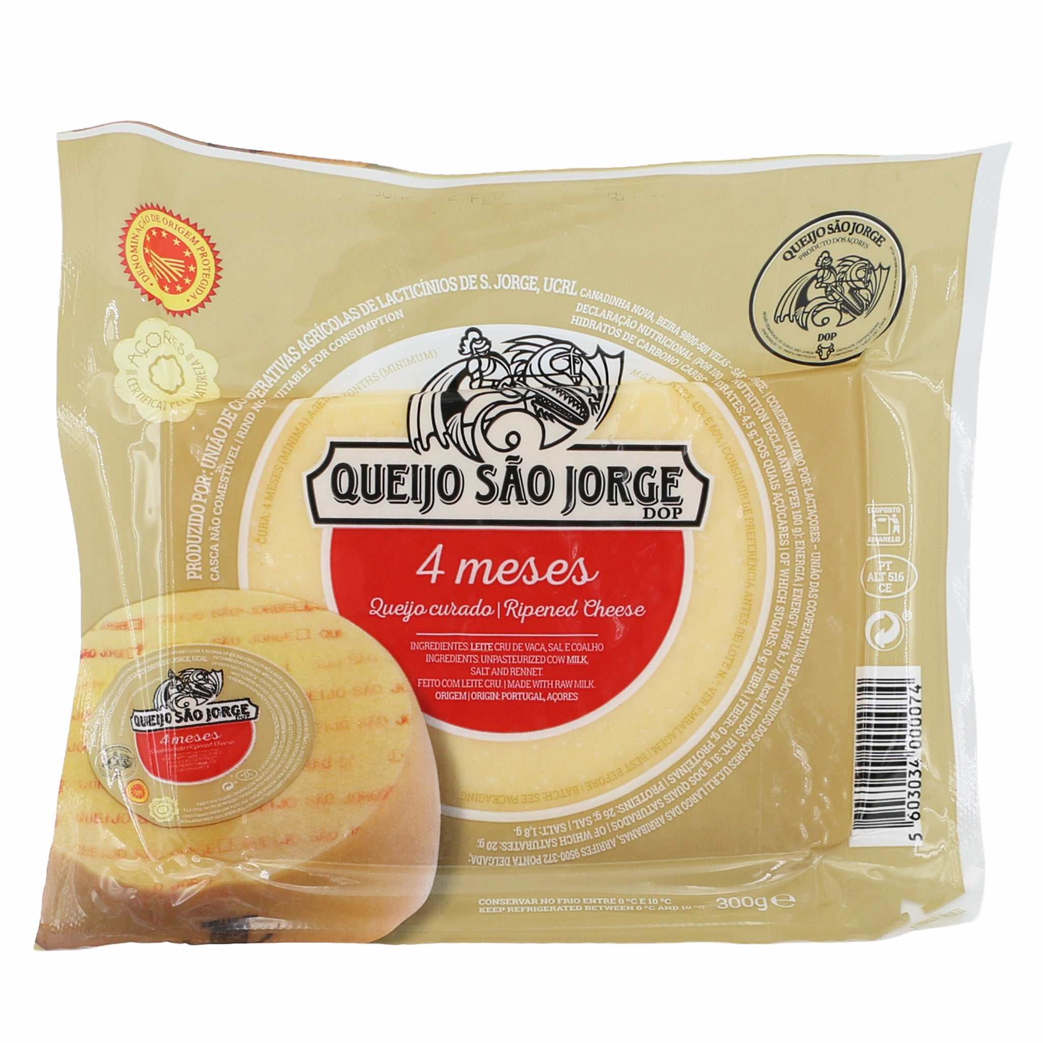Käse Azoren, 4 Monate gereift / Queijo São Jorge DOP 4 meses, 300g