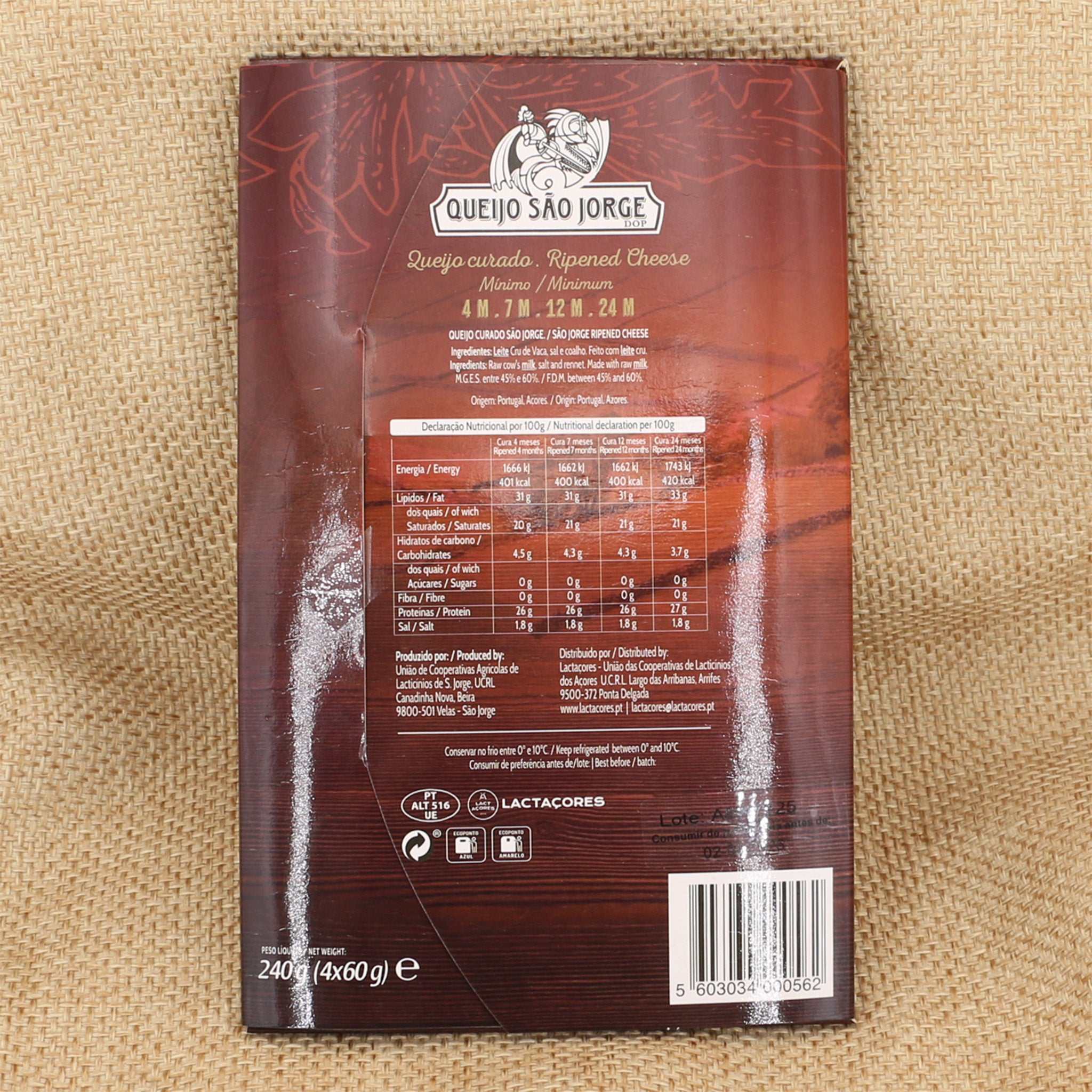 Käseplatte Azoren 4 Reifestufen / Tábua de curas queijos São Jorge, 240g - Image 2