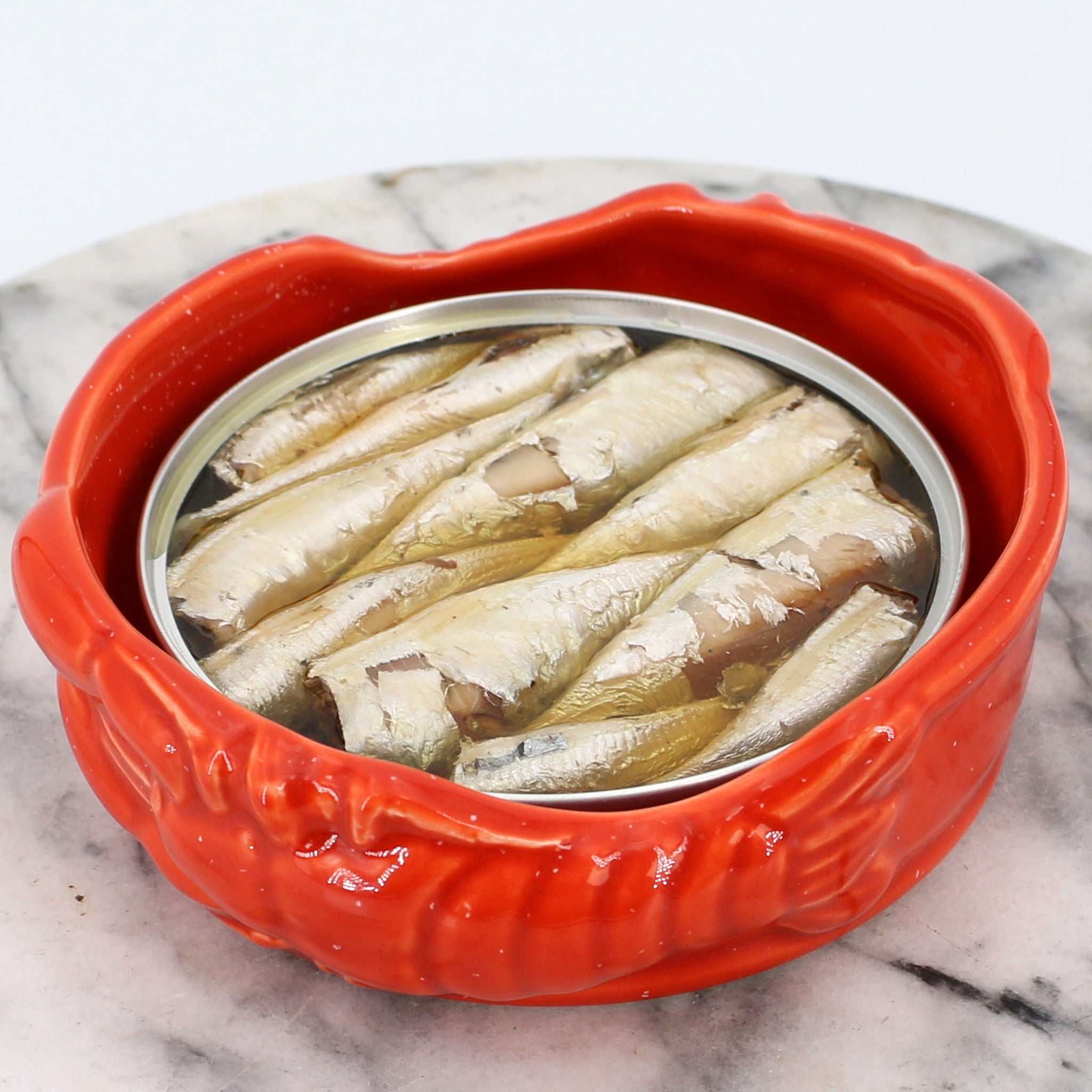Keramikschale für runde Fischdosen, rot-orange / Taça em cerâmica lavagante laranja - Image 2