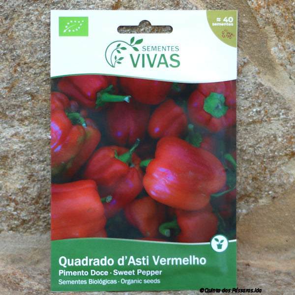Paprika Quadrato d'Asti Rot Saatgut / Sementes de pimento doce quadrato d'asti vermelho, Bio, unidade