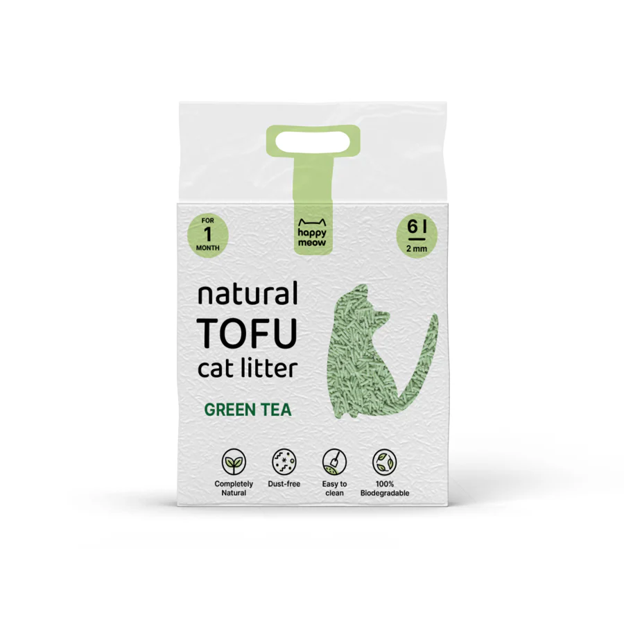 Tofu Katzenstreu Grüner Tee / Happy Meow / Areia Tofu Green Tea, 6L - Image 3